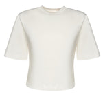 T-shirt cropped in jersey di cotone 26SSNTP-0001 BIANCO NINEMINUTES 