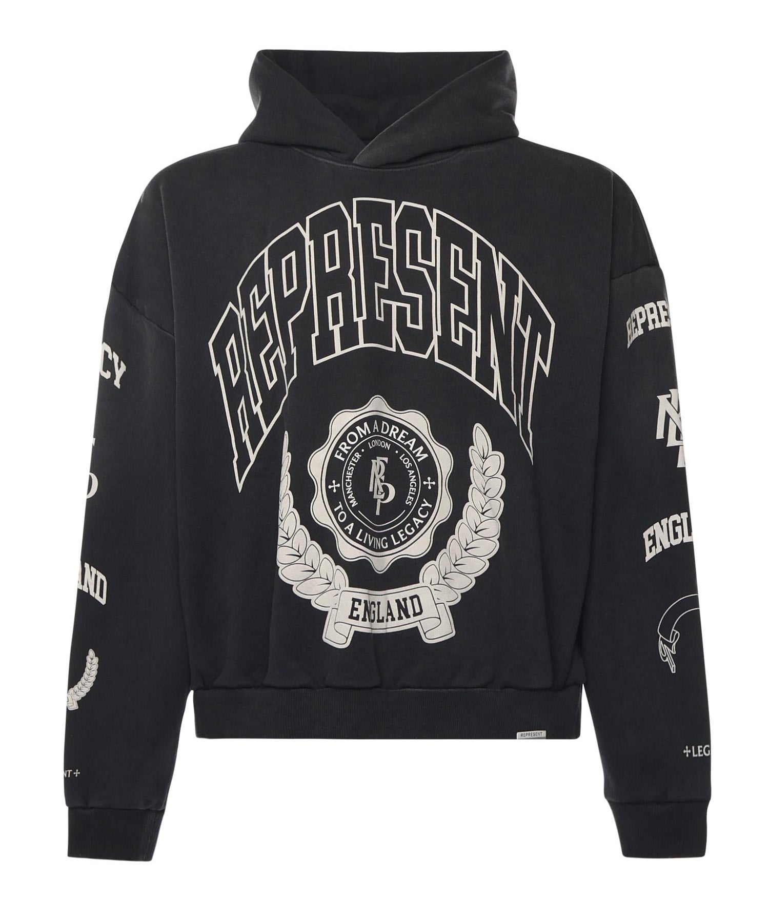 Felpa in cotone con cappuccio con effetto distressed MLM100372 04 REPRESENT 