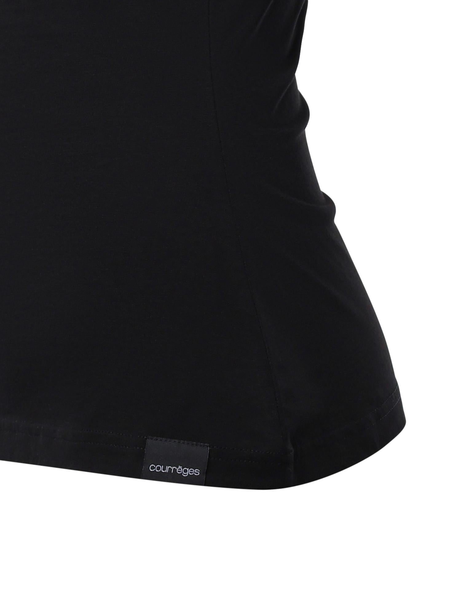 T-shirt con stampa logo in cotone 226JTS168JS0233 9999 COURREGES 