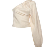 Top con maniche drappeggiate RS26207T C SELF-PORTRAIT 