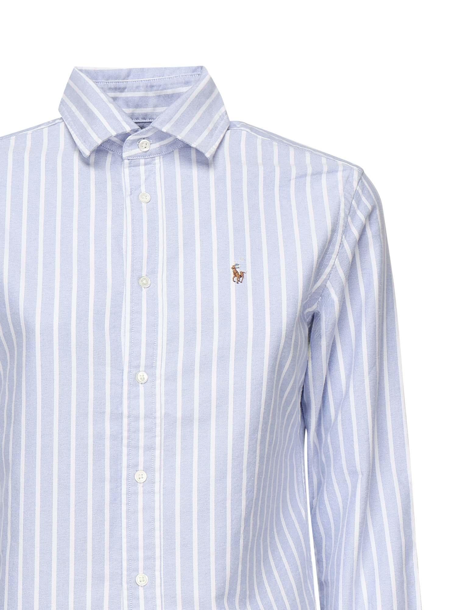 Camicia a righe Oxford con logo 211891377 004 POLO RALPH LAUREN 