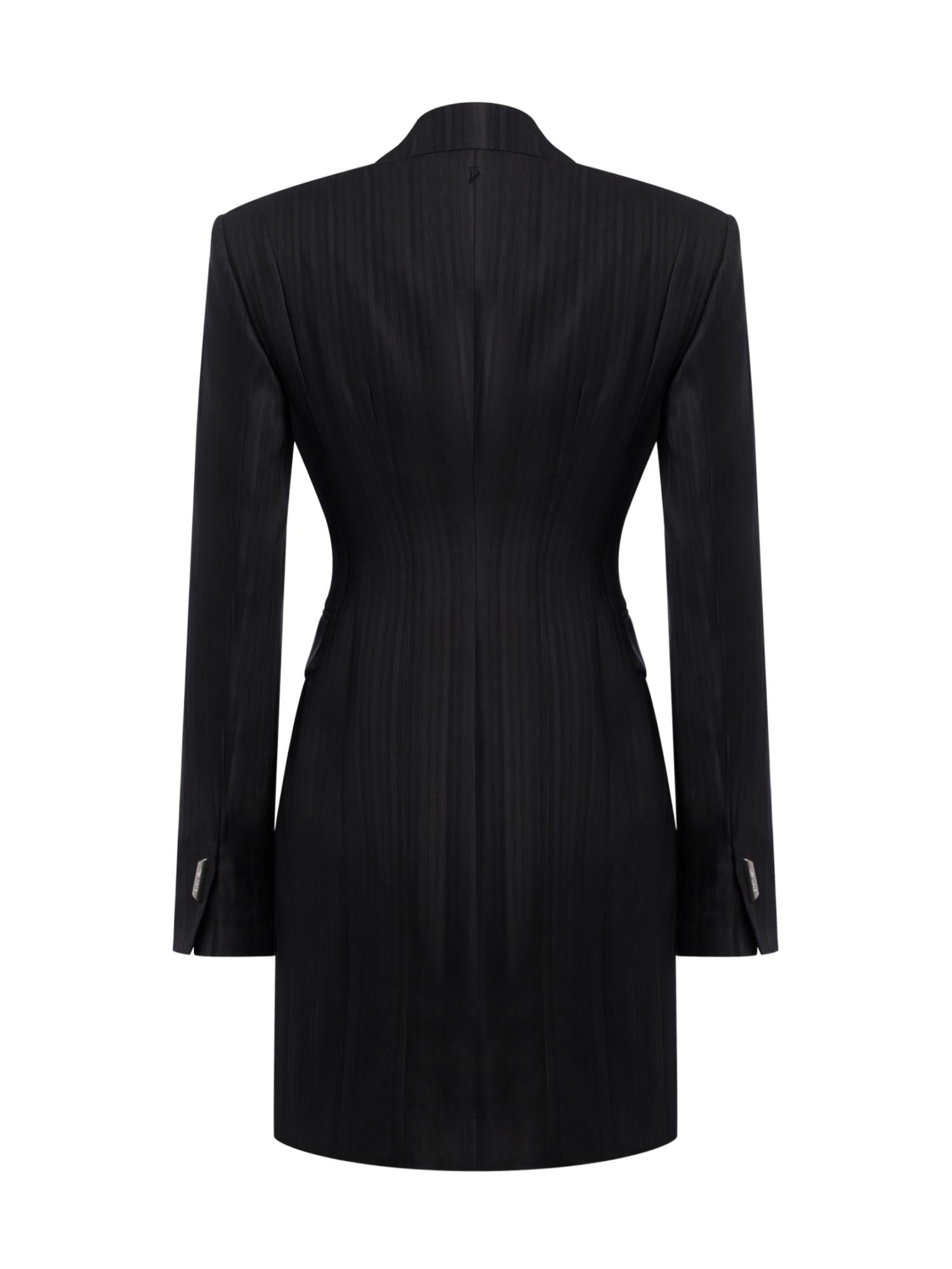 Miniabito robe-manteau in gessato lana e viscosa DA574 EFE166D999 DONDUP 