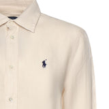 Camicia in lino con logo 211970730 511 POLO RALPH LAUREN 