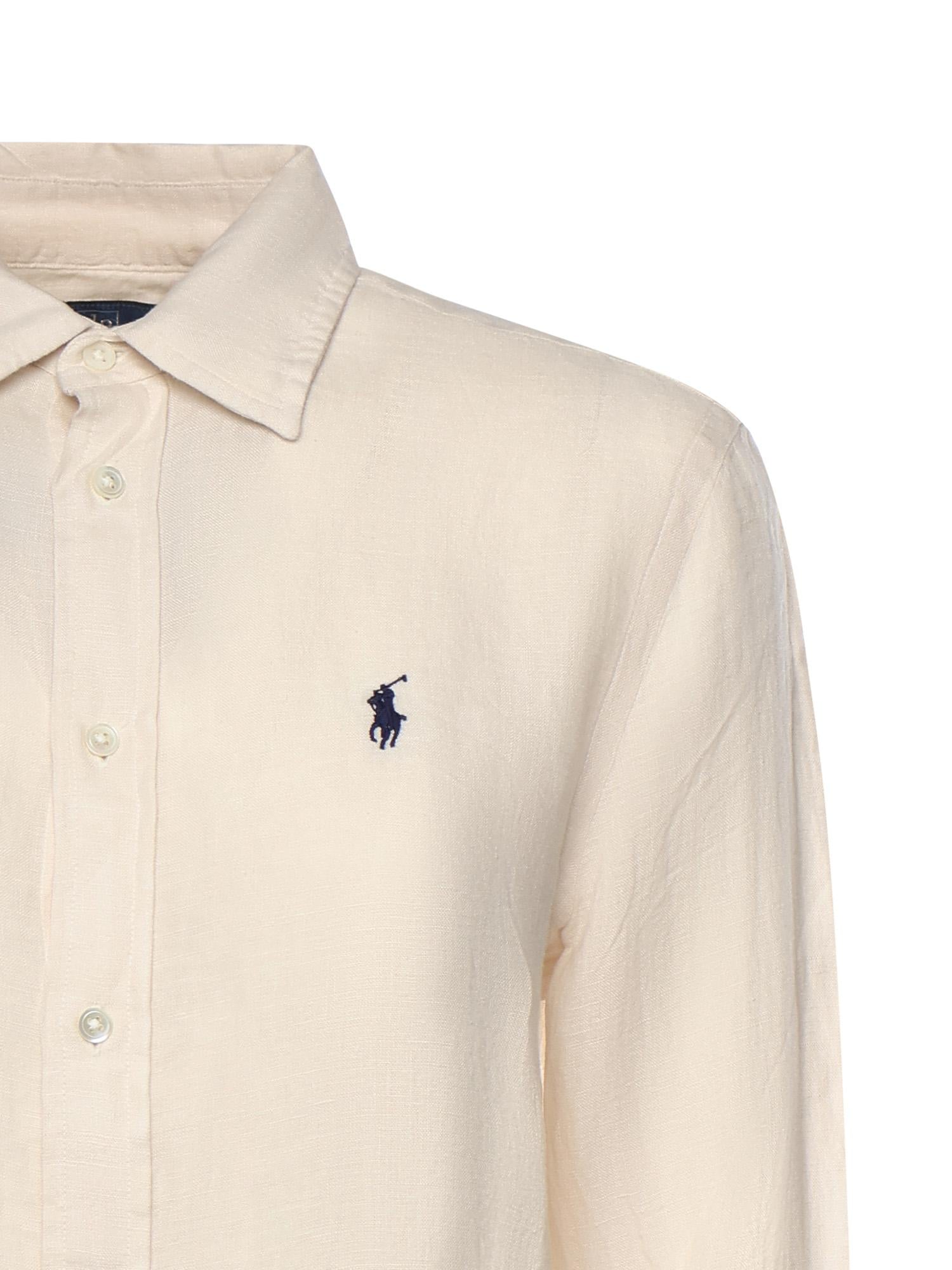 Camicia in lino con logo 211970730 511 POLO RALPH LAUREN 