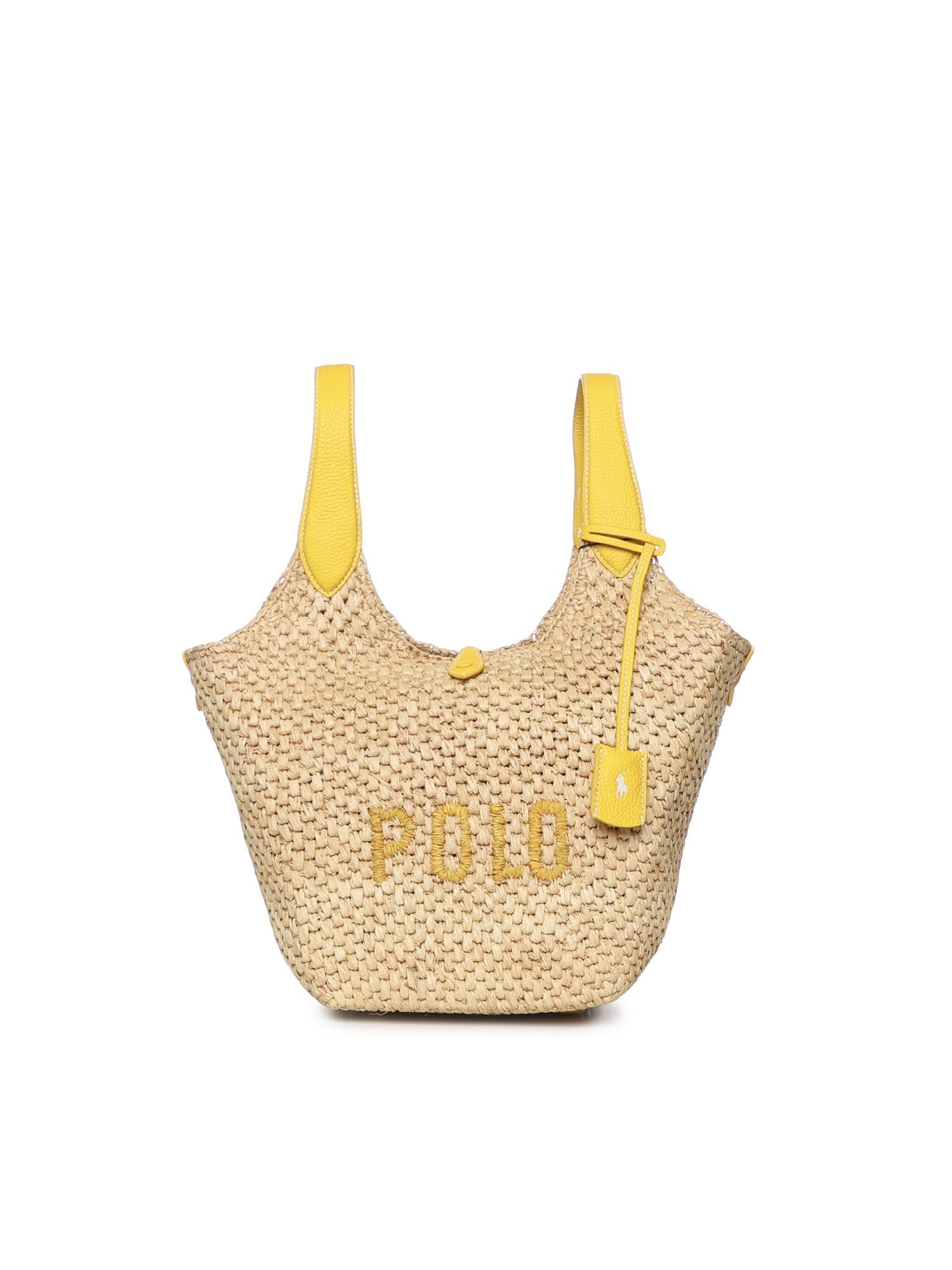 Borsa tote Polo Play in rafia e pelle 428978557 001 POLO RALPH LAUREN 