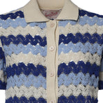 Polo in maglia Monet effetto crochet a righe MOE0001 00585L MC2 SAINT BARTH 