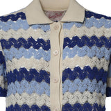 Polo in maglia Monet effetto crochet a righe MOE0001 00585L MC2 SAINT BARTH 