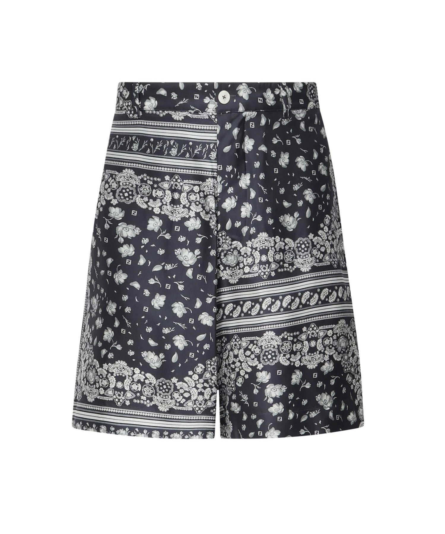 Pantaloncini in seta con stampa FB1014 AUVQF0U6K FENDI 