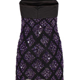 Abito a fascia in nylon con paillettes FW22-5463 -BLACK/PURPLE BLKPU RETROFÊTE 