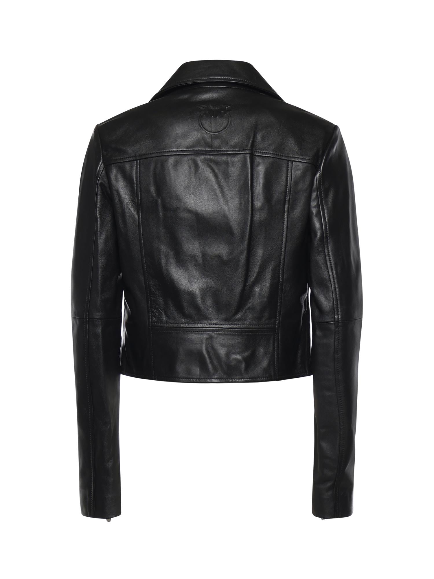 Giacca chiodo stile biker in nappa 106247 A32IZ99 PINKO 
