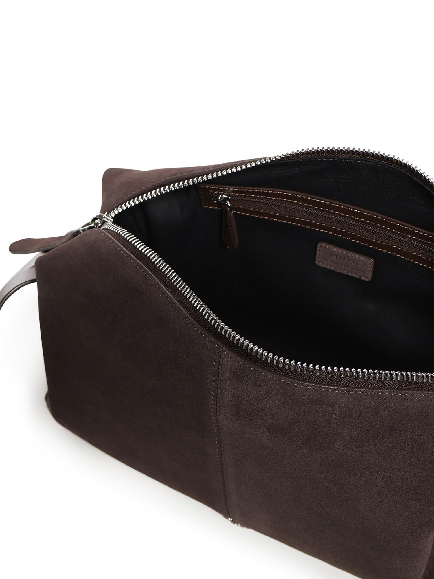 Borsa a spalla media Keeper Bag in suede 106676 A0F6M11O PINKO 