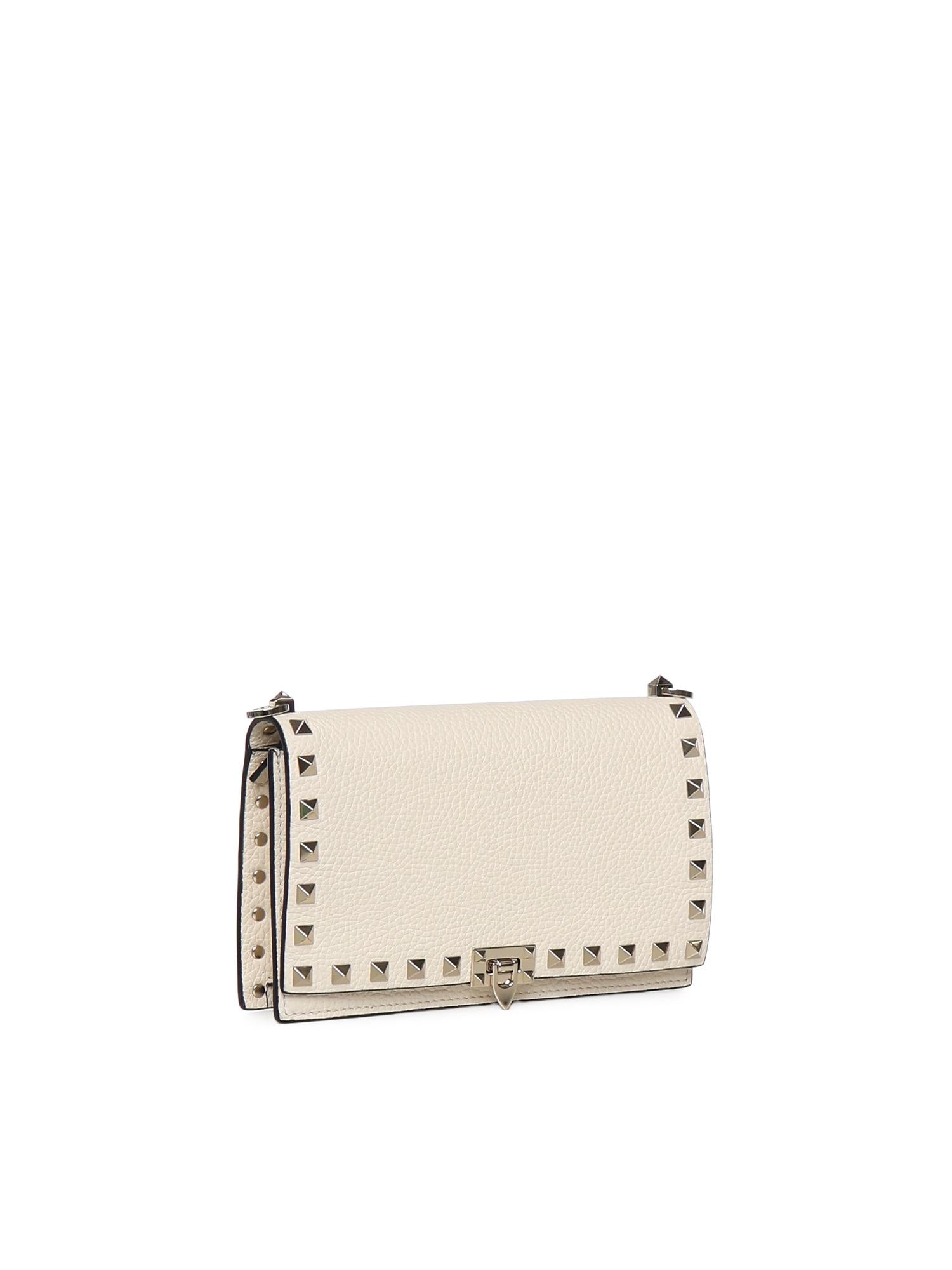 Mini bag con catena Rockstud in vitello granato 8W2P0Y59 VSHI16 VALENTINO GARAVANI 