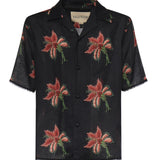Camicia in lino con stampa Papier Floral 8V3AAN11 BA7D5Y VALENTINO GARAVANI 