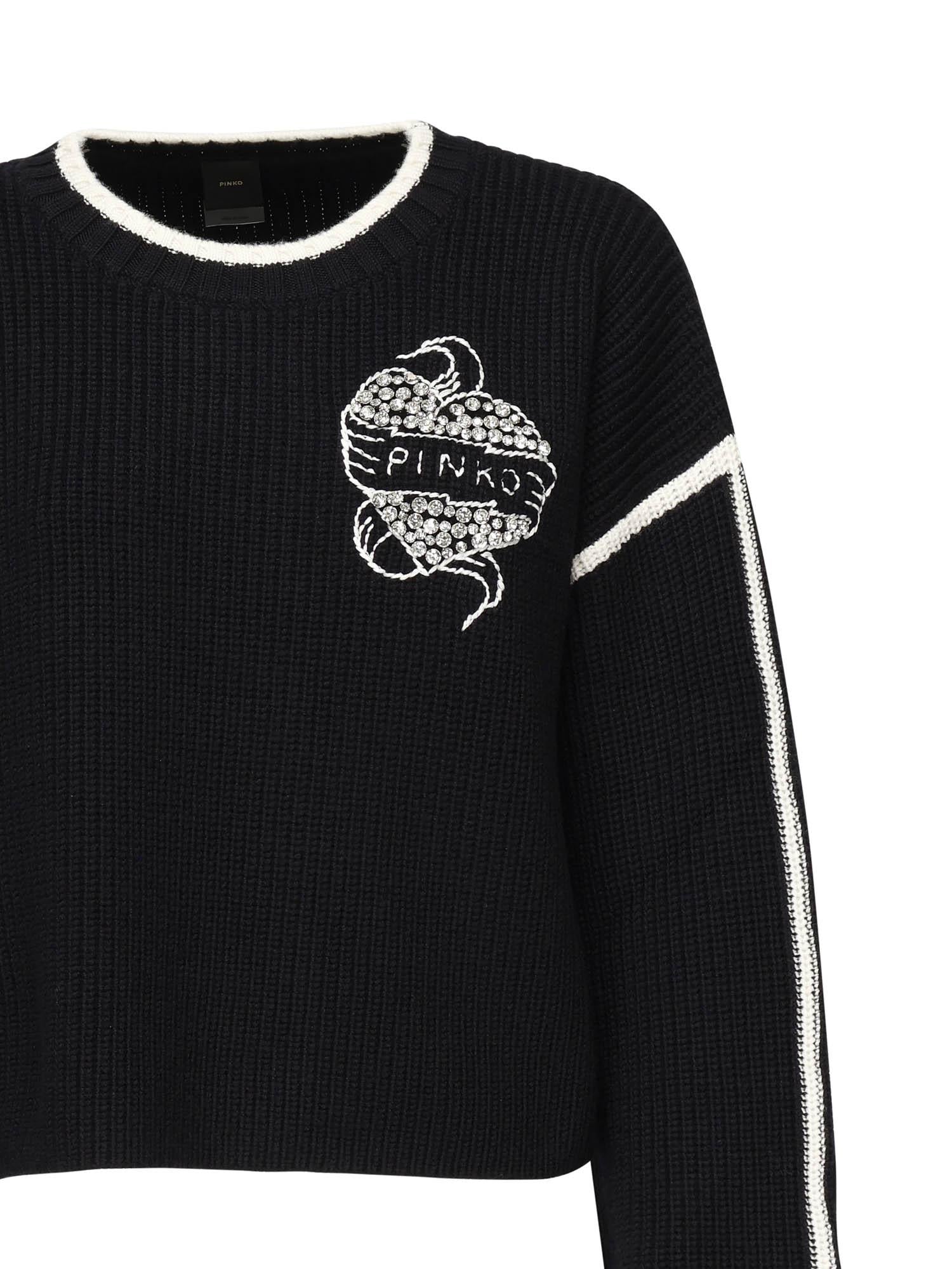 Maglione Alicudi con logo 105397 A2PKEZ1 PINKO 