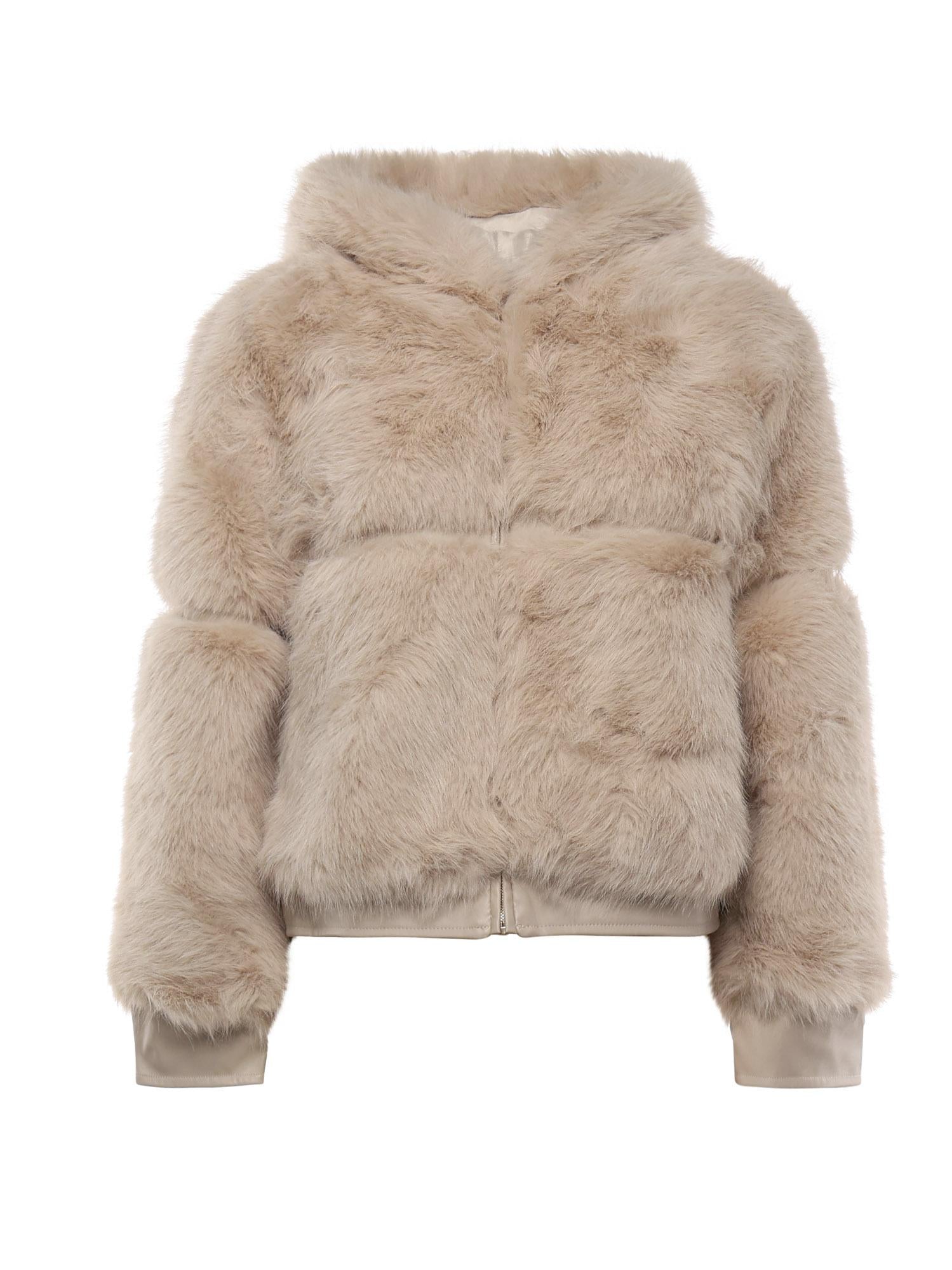 Pelliccia penny con cappuccio 73C19EX02 PENNYOFF WHITE V° 73 