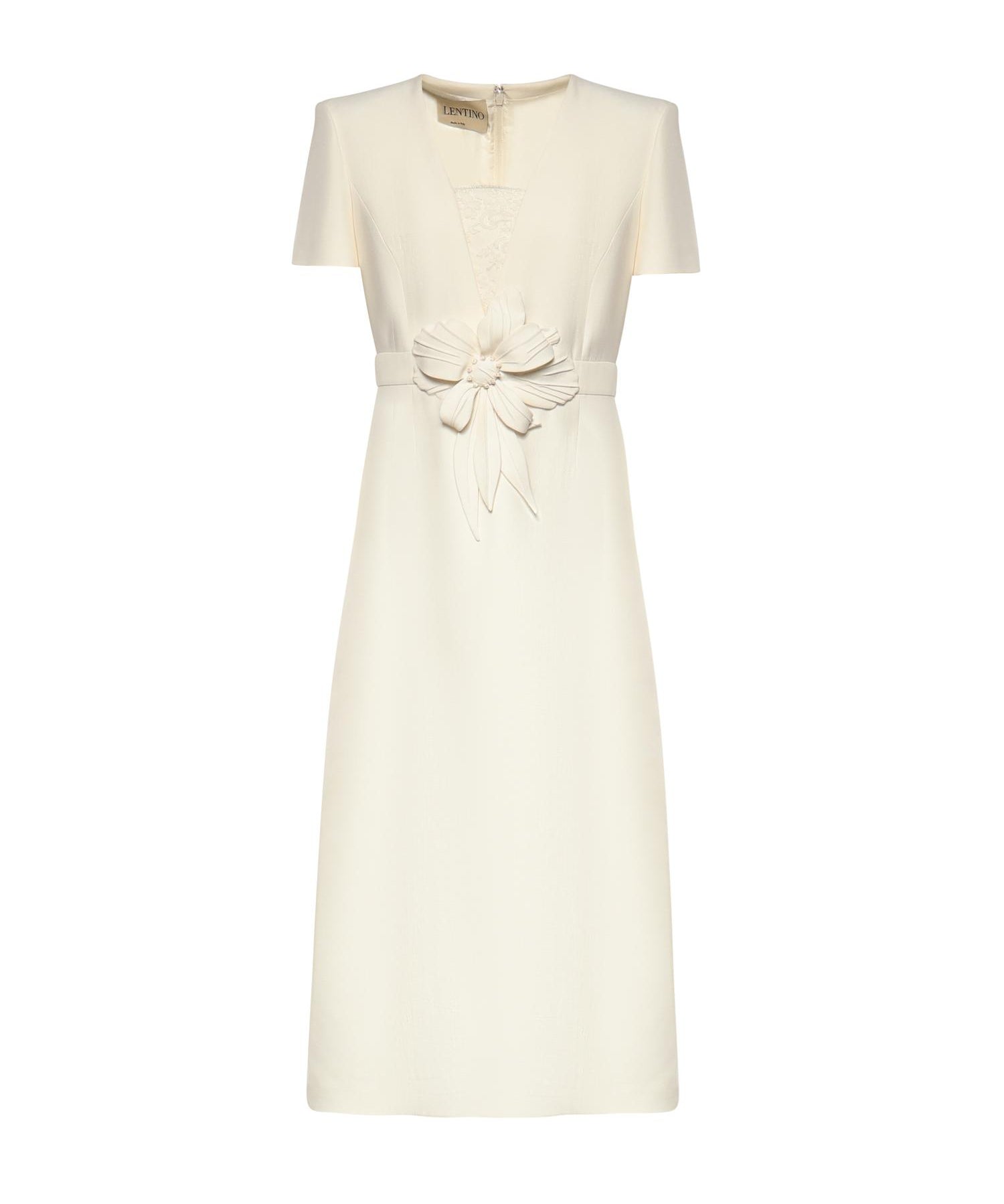 Abito midi in Crepe Couture con applicazione floreale 8B0VAKG5 1CFA03 VALENTINO GARAVANI 