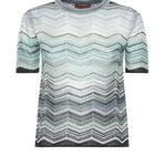 T-shirt in viscosa chevron lamé con paillettes DS26SN0V BK01H9SMSN4 MISSONI 