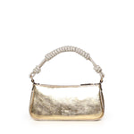Mini bag 'Mini Half Moon Baguette' in pelle laminata con strass<BR/> 105915 A2WDZZLQ PINKO 