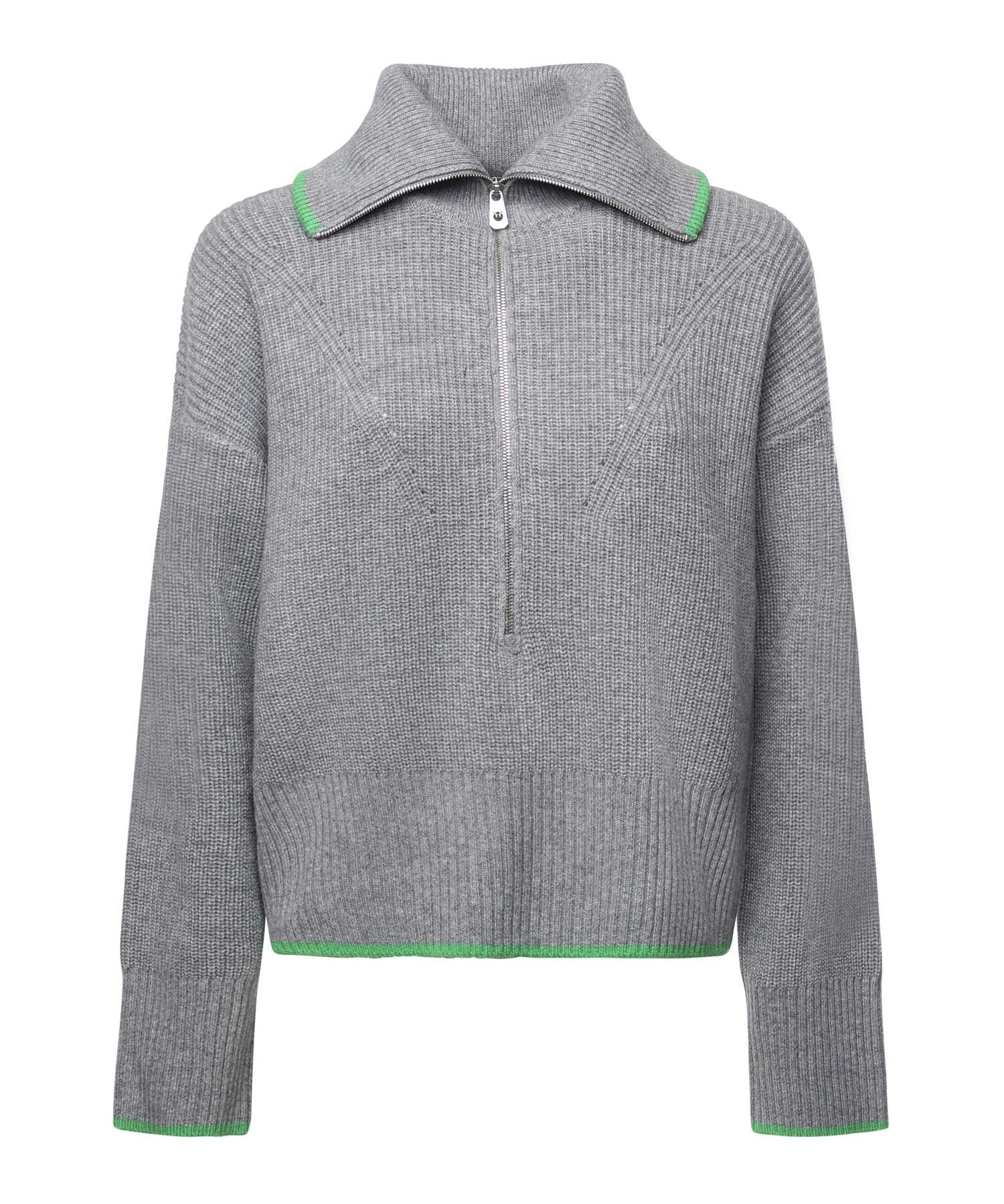 Maglia in lana e cashmere con zip 105448 A2Q9IS1 PINKO 