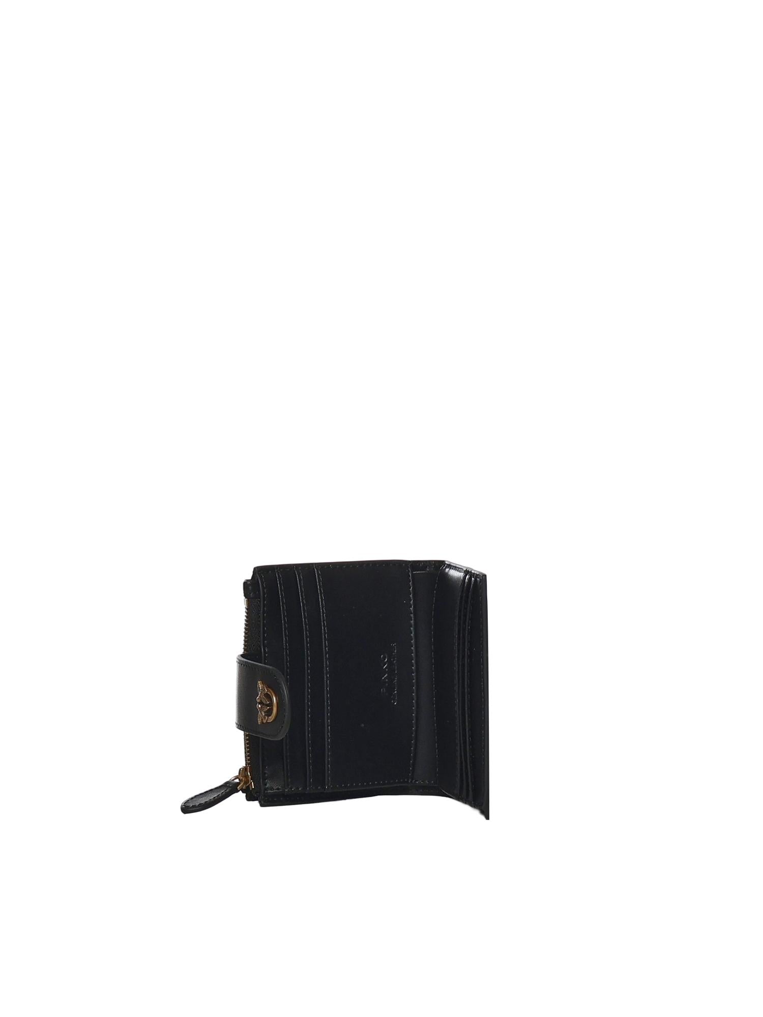 Portafoglio in pelle con logo<BR/> 103610 A0F1Z99Q PINKO 