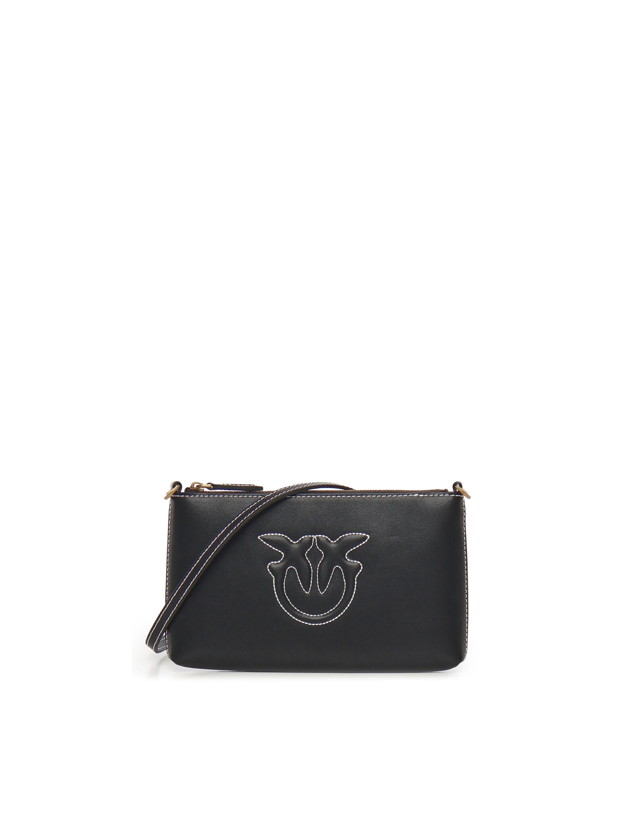 Borsetta piatta a tracolla in pelle 104277 A2CFZ99Q PINKO 