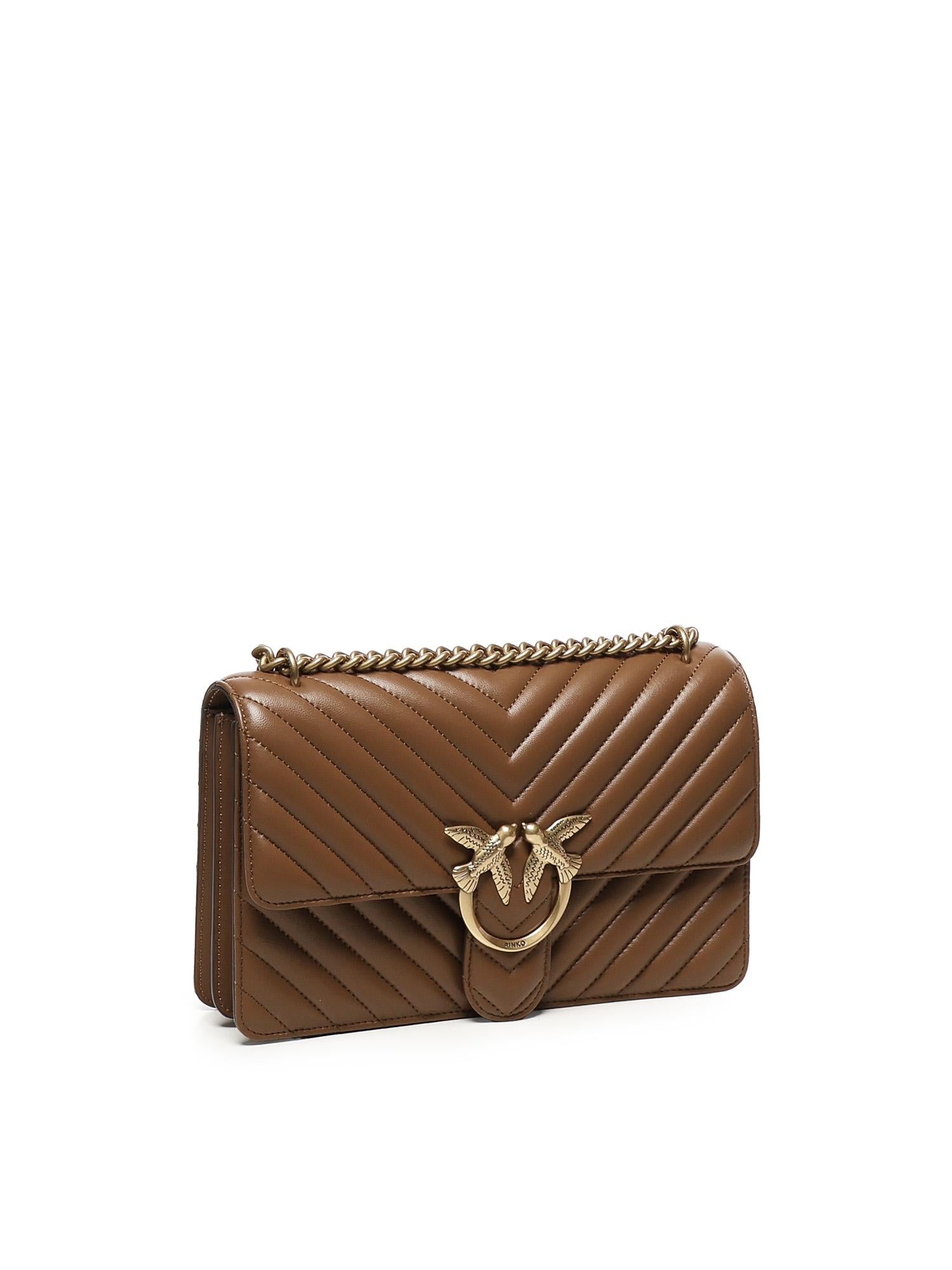 Borsa media a tracolla Love Bag One Chevron 100941 A0GKL17Q PINKO 
