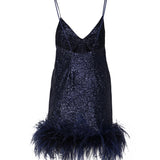 Abito Luce con piume ABITO LUCE -BLUE THE ARCHIVIA 