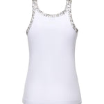 Top a costine con ricami gioiello 104109 A2TMZ04 PINKO 