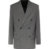 Giacca gessata in lana leggera 862216 V6E001532 BOTTEGA VENETA 