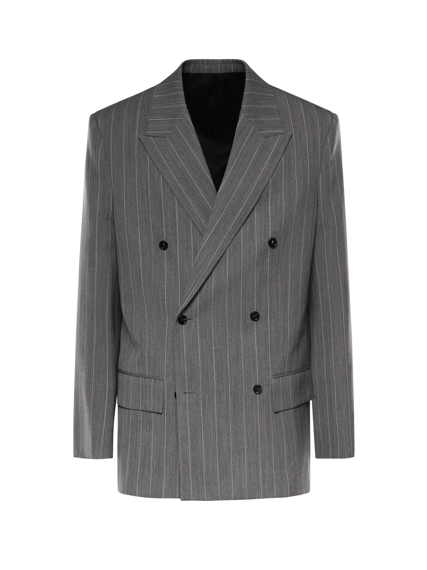 Giacca gessata in lana leggera 862216 V6E001532 BOTTEGA VENETA 