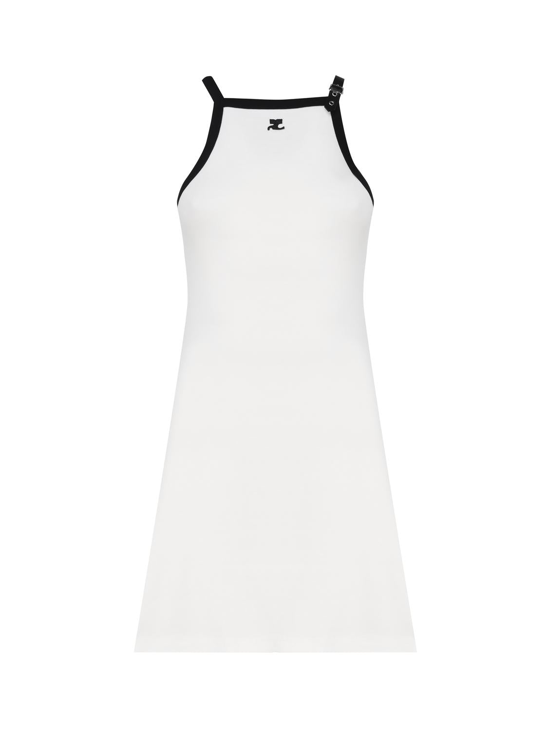 Abito in cotone con bretella a cinturino 124JR0364JS0070 -0098 COURREGES 