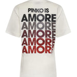 T-shirt con lettering Amore in strass 105526 A33IZR2 PINKO 