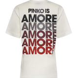 T-shirt con lettering Amore in strass 105526 A33IZR2 PINKO 