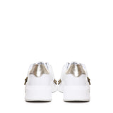 Sneakers Nemesis in nappa con riporto in pelle color oro pe 2021 NEMESIS 2 NAPPAWHITE/GOLD GIULIANO GALIANO 