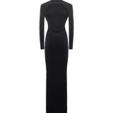 Abito lungo in maglia SC25007X B SELF-PORTRAIT 