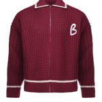 Giacca in maglia con zip KN014 RED BONSAI 