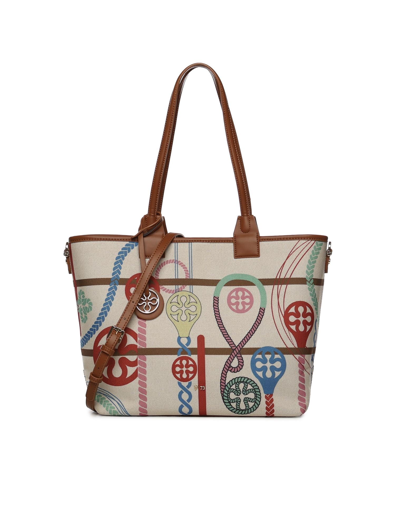 Borsa shopping con logo 73BS9MT02 GUENDAOFF WHITE/MULTICOLOR V° 73 