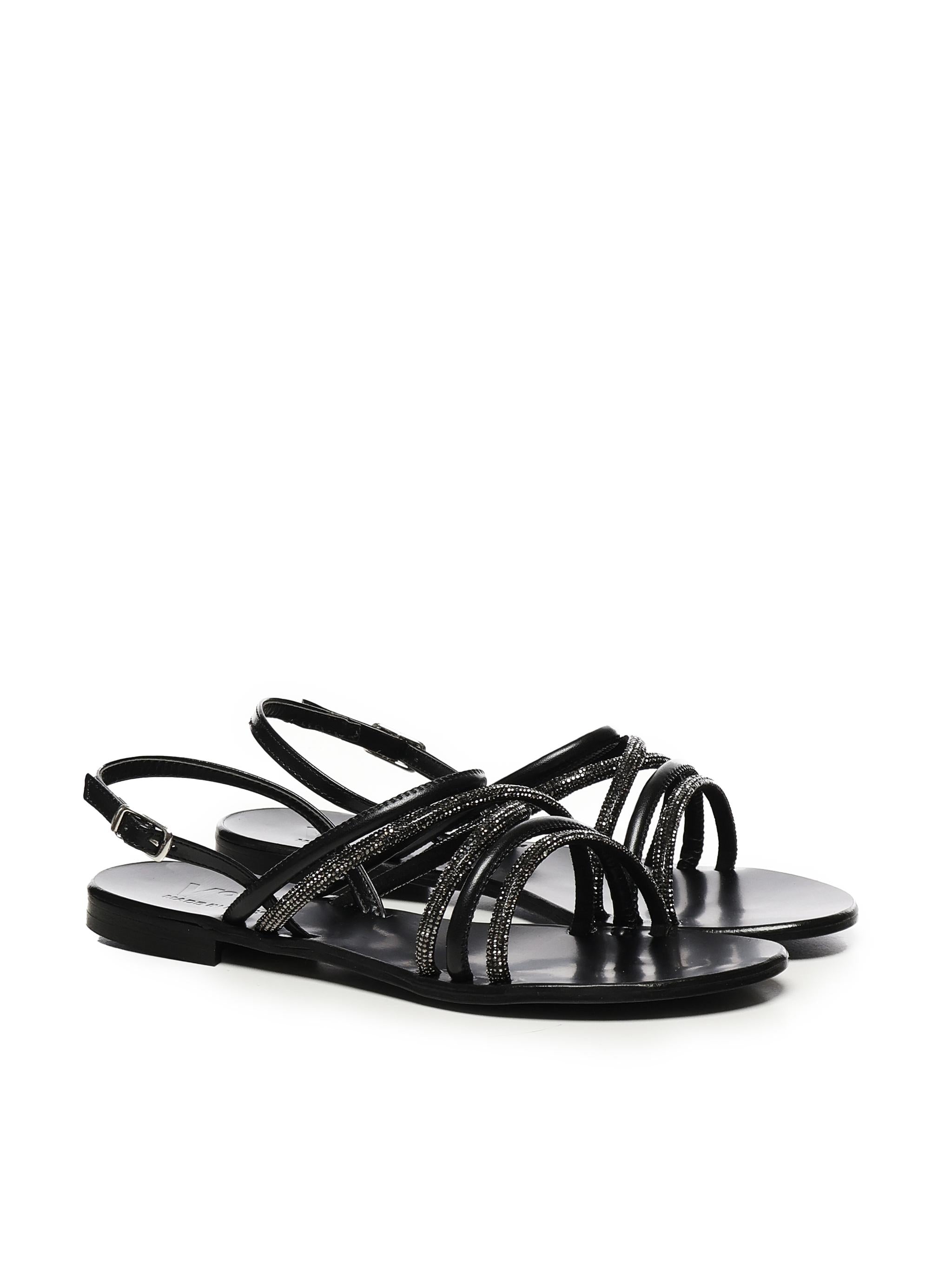 Sandali Fredy con strass 73SC8V501STR FREDYNERO/ARGENTO V° 73 