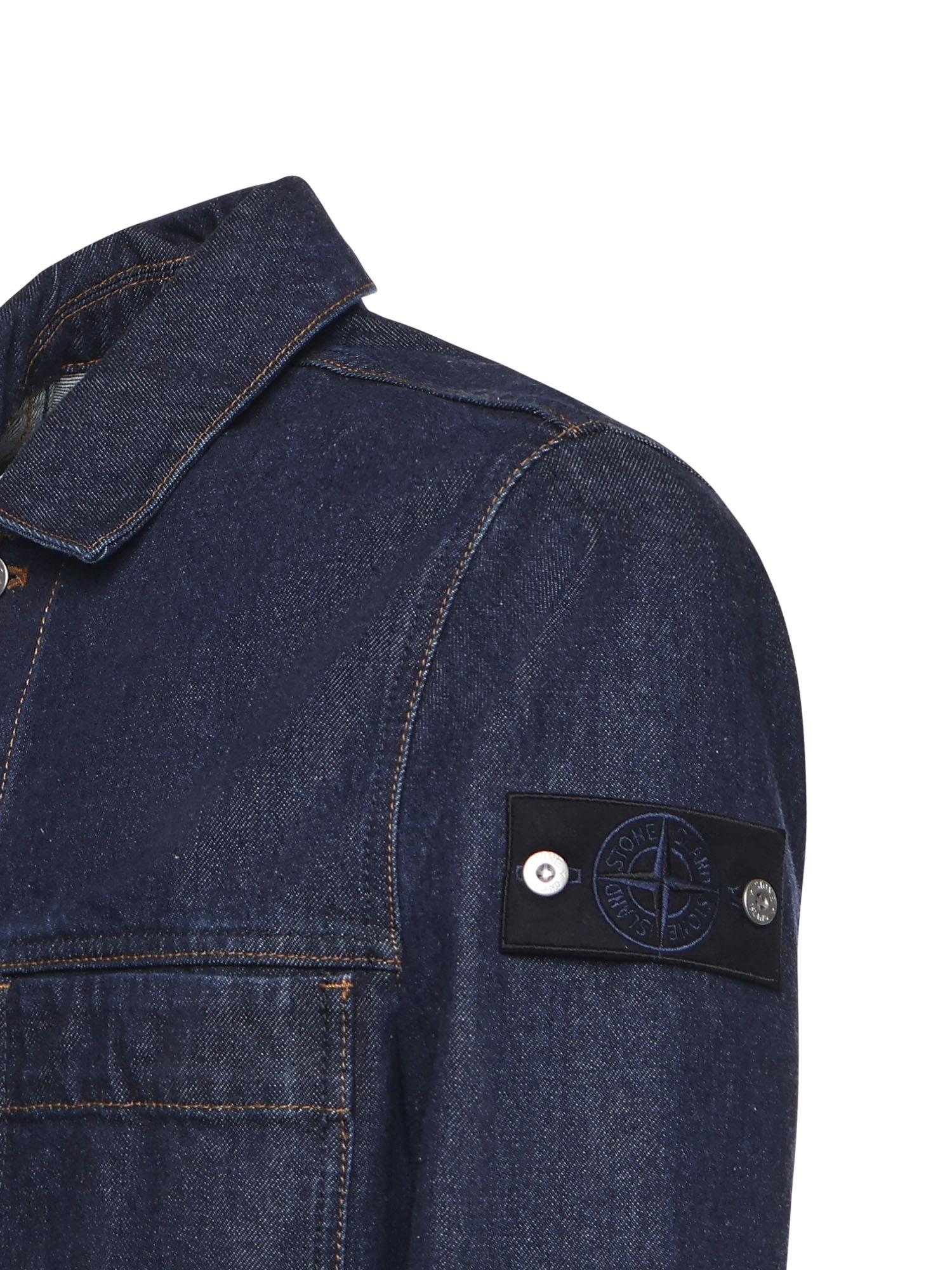 Giacca in denim con logo L1S144100006 S00J7VJ201 STONE ISLAND 