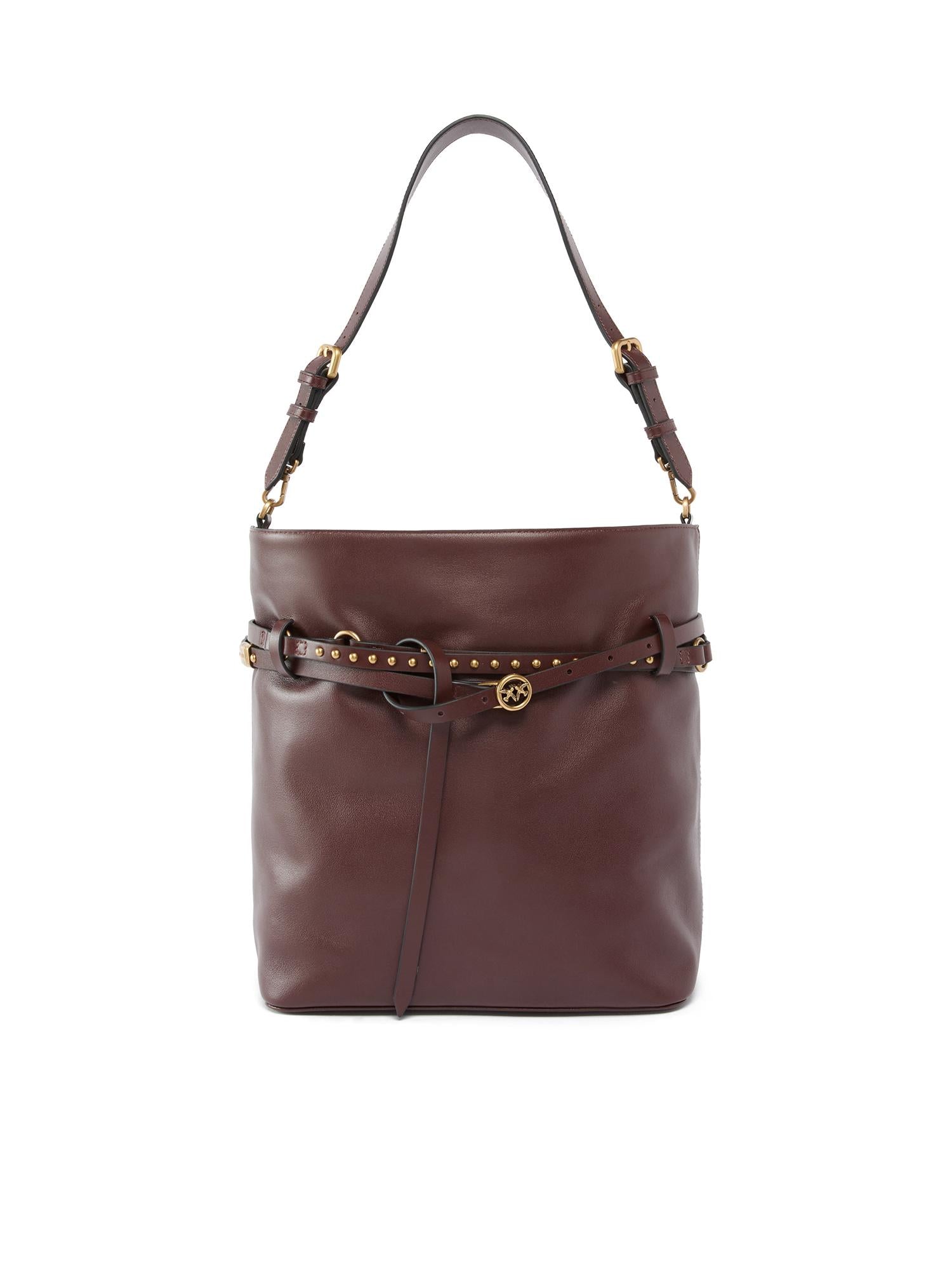 Borsa a spalla media Bucket Belt Bag in pelle 106339 A0QOR49Q PINKO 