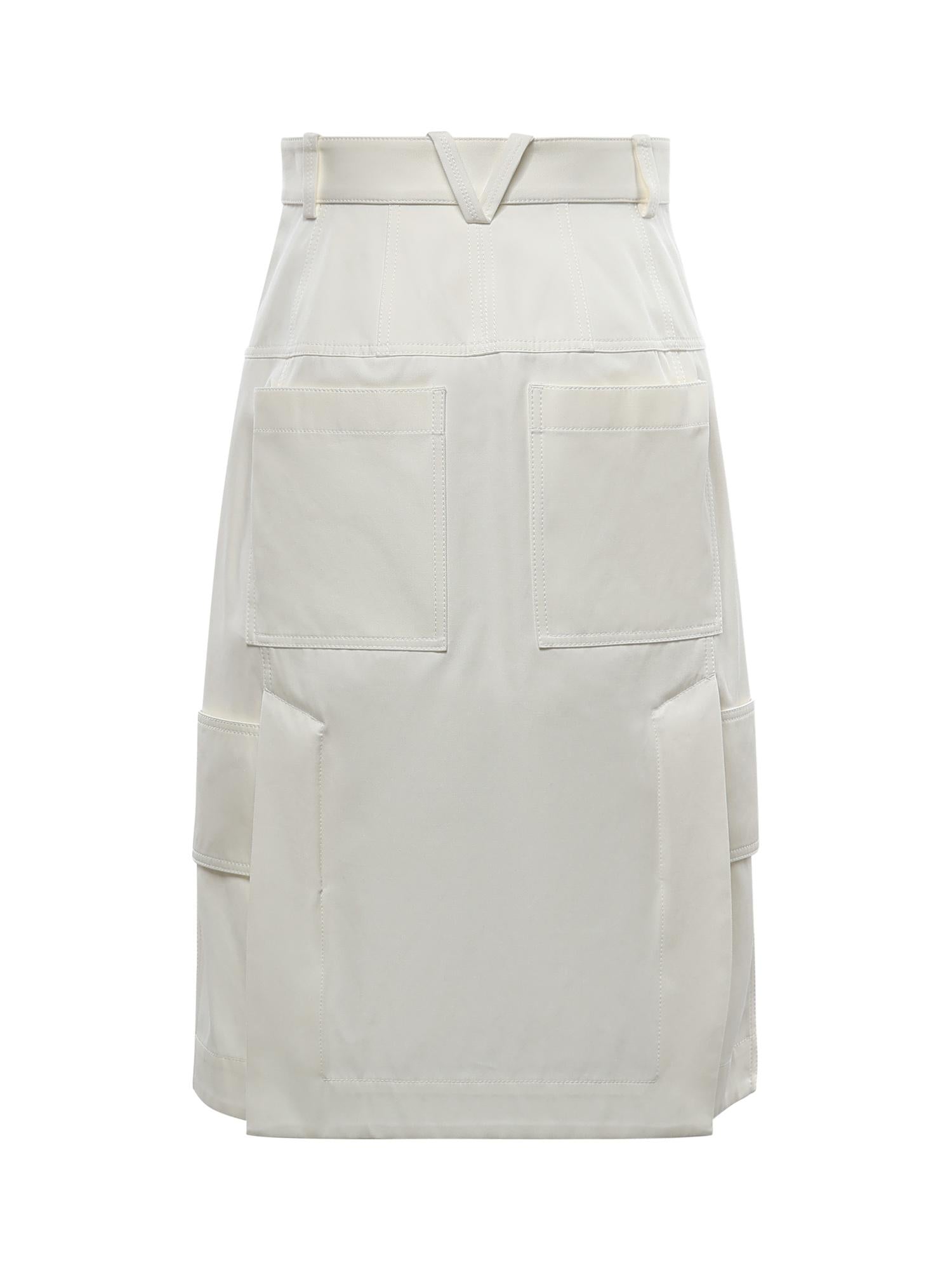 Gonna midi in gabardine di cotone e seta 858422 V2T109107 BOTTEGA VENETA 