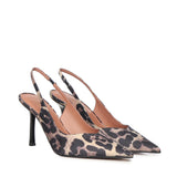 Décolleté slingback in raso stampa animalier HOLLY 90 RASOLEOPARD GIULIANO GALIANO 