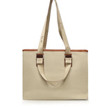 Borsa shopping Tita con logo 73BS9TZ01C TITABEIGE/CUOIO V° 73 