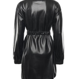 Abito corto effetto pelle 105587 A2P4Z99 PINKO 