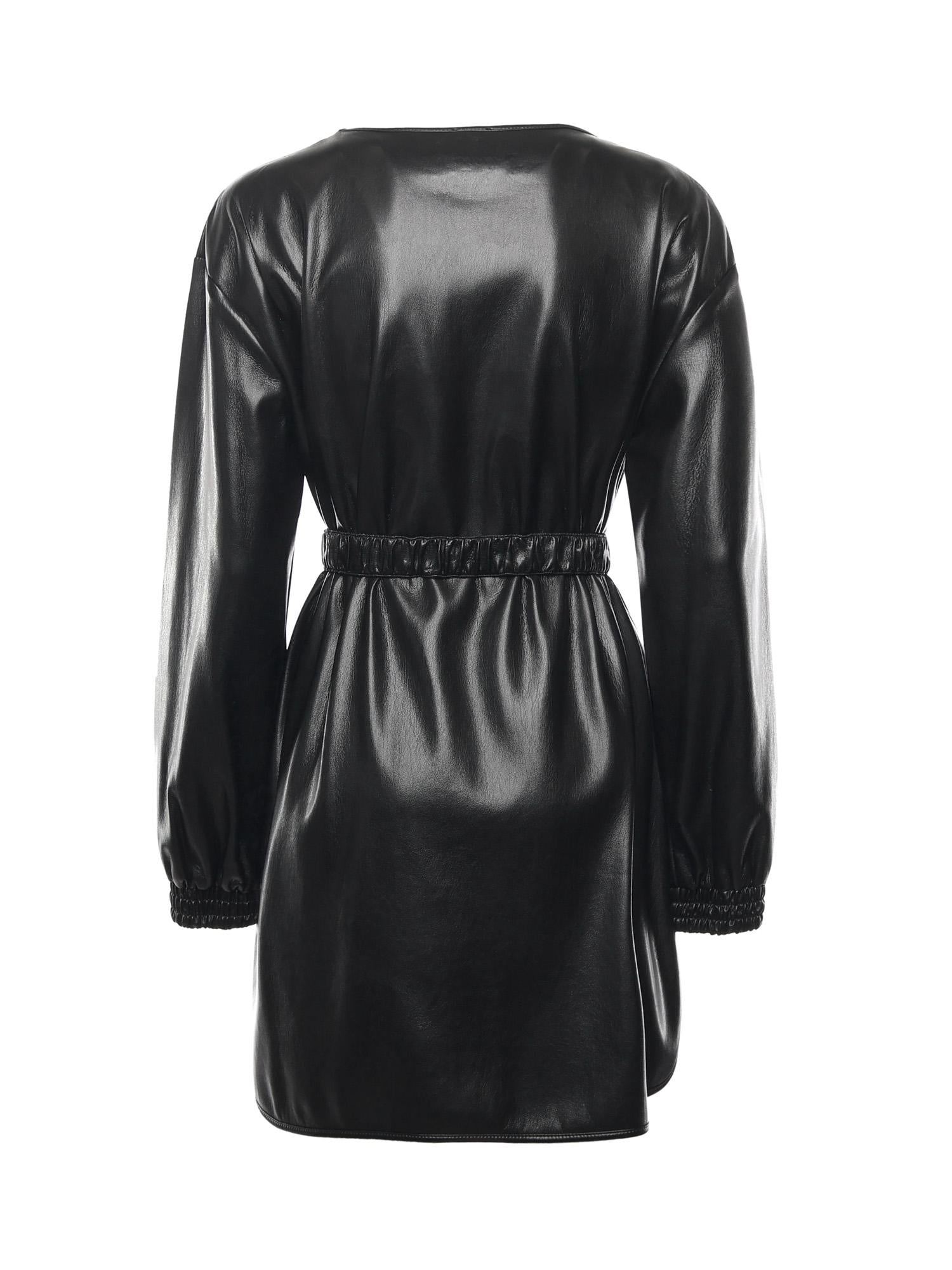 Abito corto effetto pelle 105587 A2P4Z99 PINKO 