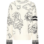 Maglione girocollo con fantasie 105427 A2PKZE1 PINKO 