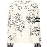 Maglione girocollo con fantasie 105427 A2PKZE1 PINKO 
