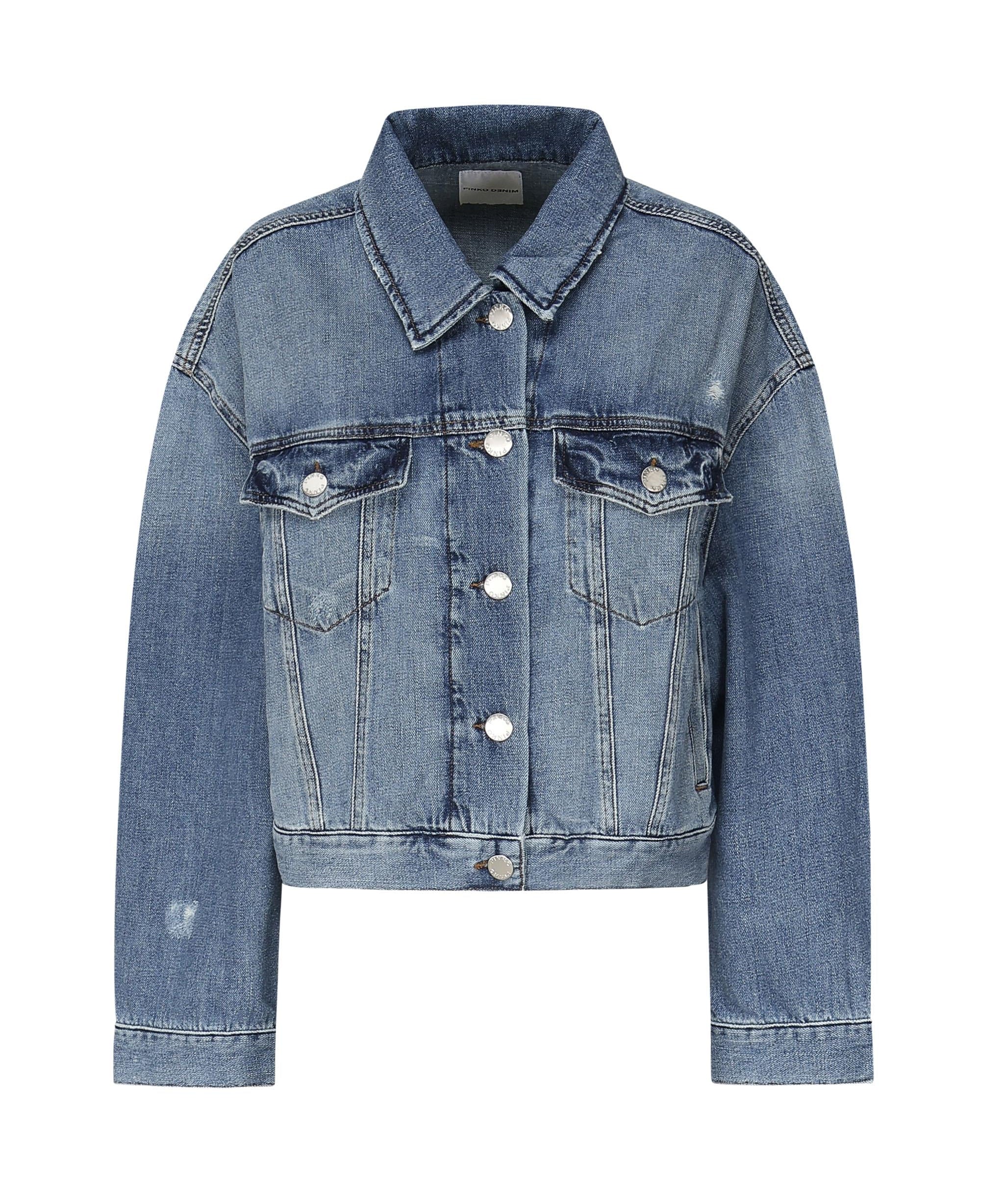 Giubbino jeans con taschini 104644 A2E1PJF PINKO 