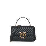 Borsa a mano media Love Bag Puff Chevron in nappa 100043 A0GKZ99Q PINKO 