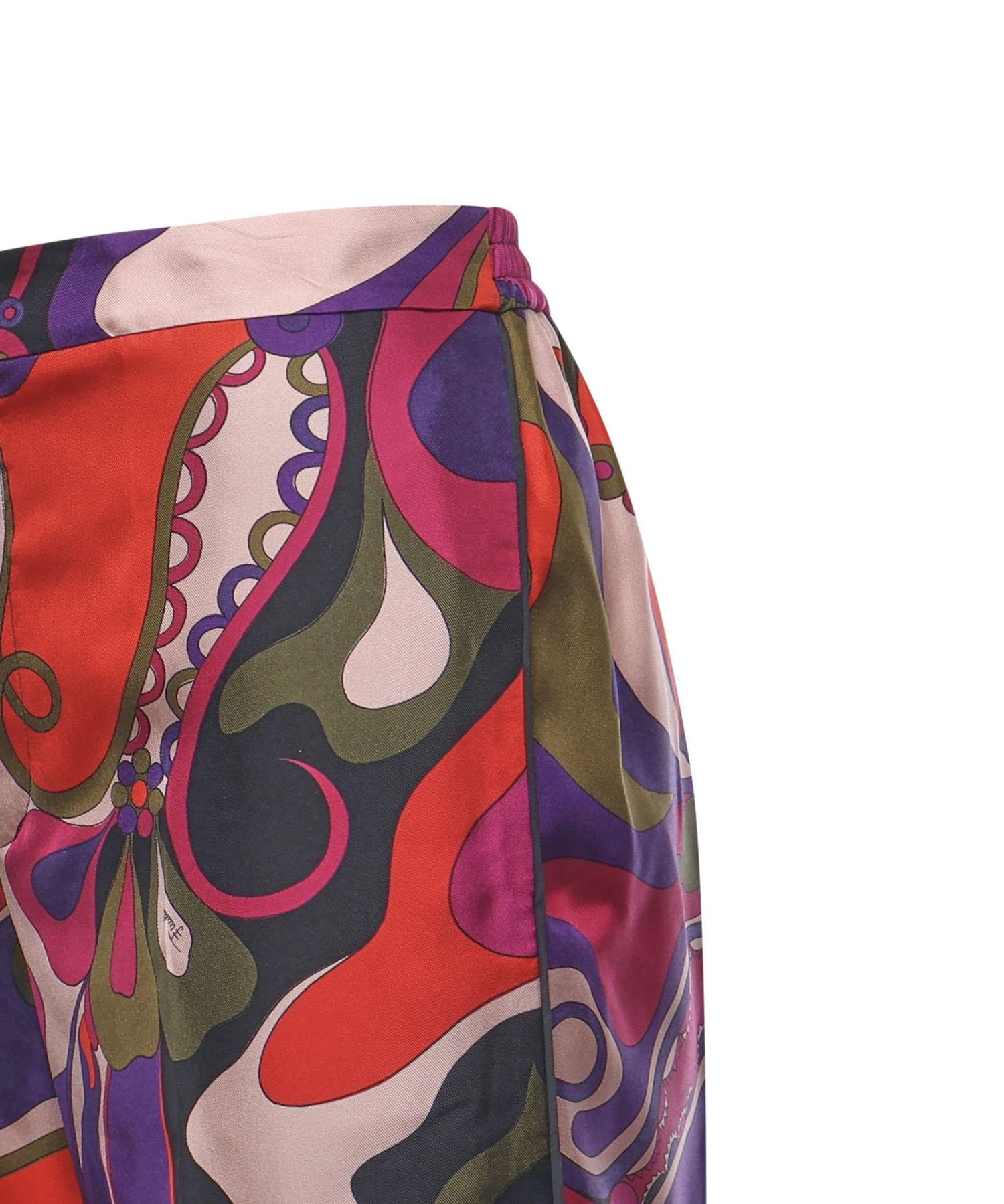 Pantaloni in seta con stampa Orchidee 5URT10 5U731017 PUCCI 